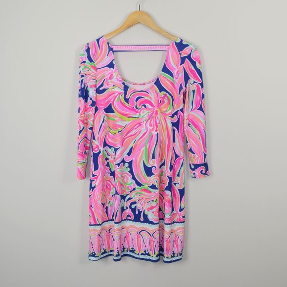 Lilly Pulitzer Emma Swing Dress Resort Navy Banana Flambe - Picture 4 of 7